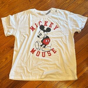 Disney Mickey Mouse White Tee with Red Accents - 1X